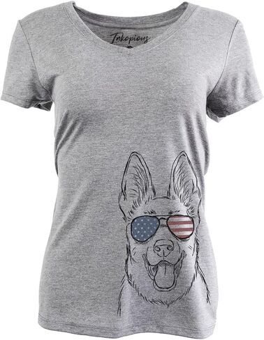 Inkopious Patriotic Brutus the German Shepherd Triblend T-Shirt in Saudi Arabia