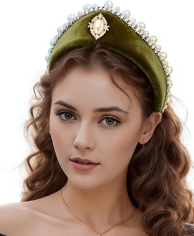 Victorian Vintage Headwear, Tudor Elizabethan Princess Coronet Headpiece Hair Accessories for Renaissance Cosplay in Saudi Arabia