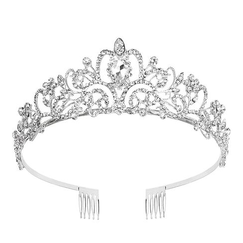 CAVETEE Pink Crystal Tiara for Women Girls, Gold Plated Princess Crown with Rhinestones, Bridal Prom Birthday Party Headpiece (Pink, oneseize) in Saudi Arabia