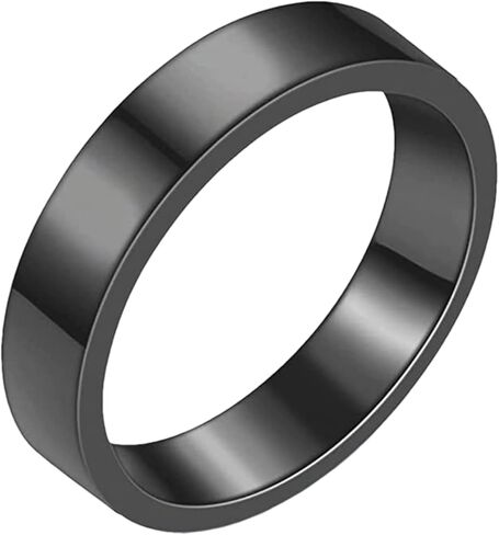 Hematite Rings for Men & Women, Unisex Healing Crystal Jewelry, Beveled Men's & Women's Black Crystal Stone Ring. Absorb Negative Energy, Anxiety Relief, Chakra Balance. Size 6-13 in Saudi Arabia