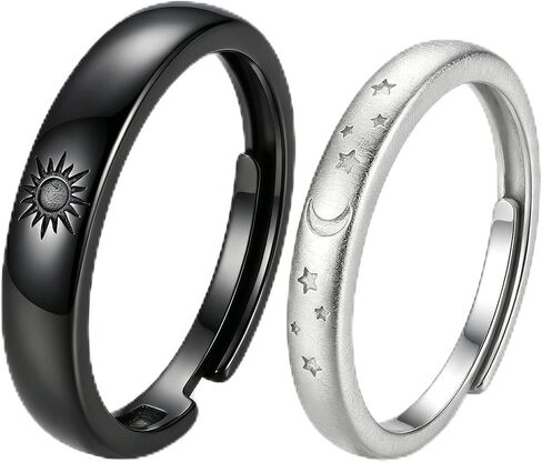 Couples Rings 925 Sterling Sliver Sun and Moon Rings Matching Jewelry Gifts for Women Lover in Saudi Arabia