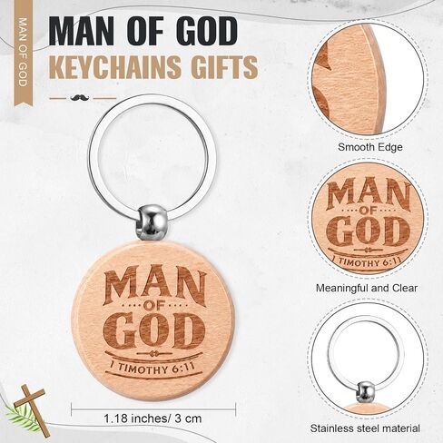 Shinylin 3 Pcs Father's Day Man of God Gifts for Men Christian 11.2oz Inspirational Coffee Mug Religious Bible Verse Leather Toiletry Bag Scripture Keychain for Dad Pastors Church Gift (Smiple Color) in Kuwait