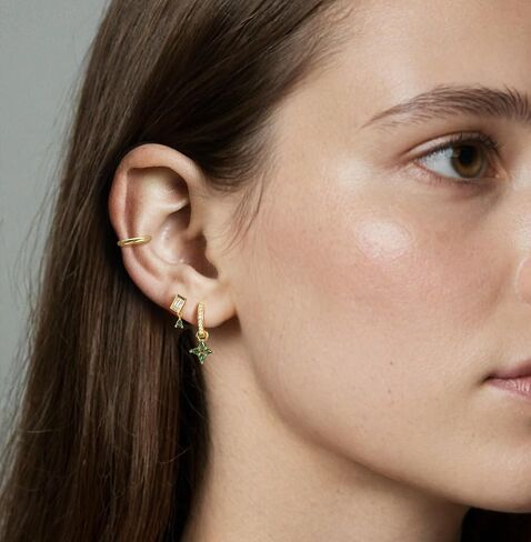 Gold Hoop Stud Earrings Stacks for Women,14K Gold Plated Chain Earring Sets,Hypoallergenic Drop Dangle Earrings for Women,20G Christmas Earring for Multiple Piercing in Saudi Arabia