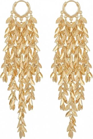 Hoop Earrings & Drop Dangle Earrings Set for Women, Trendy 2026 Statement Jewelry Collection, Multi-Style Chunky Minimalist Boho Vintage Leaf Cross Dangle Earrings for Party Prom Daily Wear in Kuwait