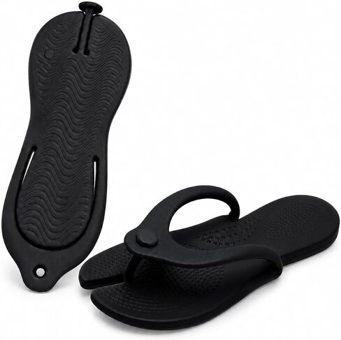 Foldable Flip Flops for Women Men, Lightweight Travel Slippers, Quick Dry Shower Shoes, Non-Slip Bathroom Sandals for Beach, Pool, Gym, Camp, Hotel in Kuwait