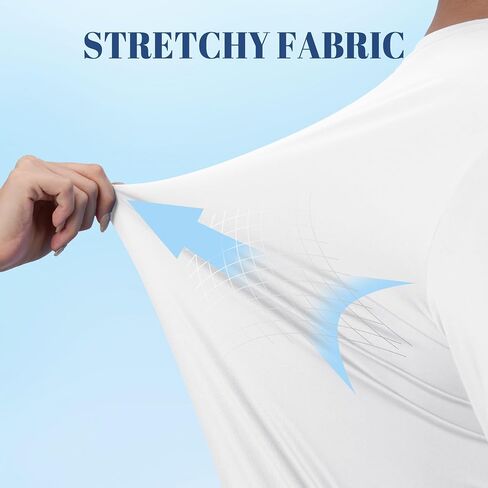 Men's Long Sleeve Quick Dry Shirts UPF 50+ Sun Protection UV SPF Rash Guard Swim Shirt Fishing Athletic T-Shirts, White, XL in Kuwait