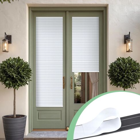 Leinuosen 2 Pcs 35''w x 83'' French Door Paper Shade Magnetic Temporary Blinds No Tools Privacy Paper Shade Blackout Blinds for Window Sliding Door Light Filtering in Kuwait