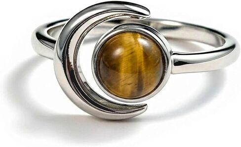 Sun and Moon Ring, Adjustable Natural Stone Rings for Women & Men, Boho Celestial Jewelry for Daily Wear in Saudi Arabia