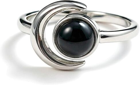 Sun and Moon Ring, Adjustable Natural Stone Rings for Women & Men, Boho Celestial Jewelry for Daily Wear in Saudi Arabia