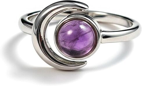 Sun and Moon Ring, Adjustable Natural Stone Rings for Women & Men, Boho Celestial Jewelry for Daily Wear in Saudi Arabia