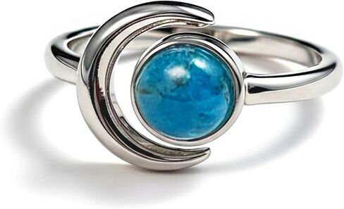 Sun and Moon Ring, Adjustable Natural Stone Rings for Women & Men, Boho Celestial Jewelry for Daily Wear in Saudi Arabia