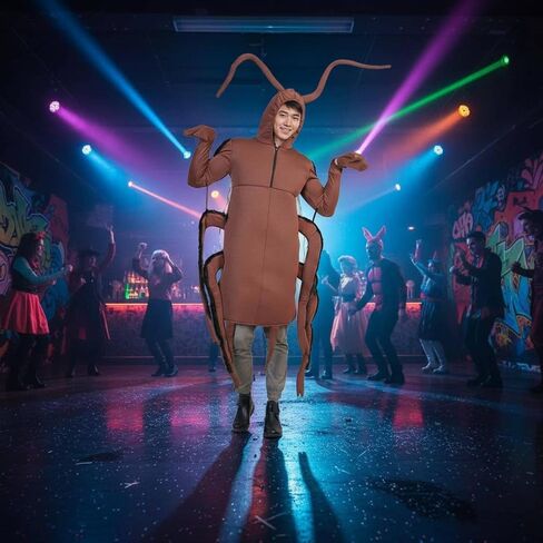 Roach Costume - Adult Piece Design Roach Jumpsuit Funny Halloween Party Cosplay Dress Up Hilarious Practical Joke Gift Jumpsuit for Men & Women in Saudi Arabia
