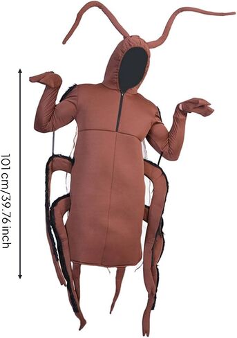 Roach Costume - Adult Piece Design Roach Jumpsuit Funny Halloween Party Cosplay Dress Up Hilarious Practical Joke Gift Jumpsuit for Men & Women in Saudi Arabia