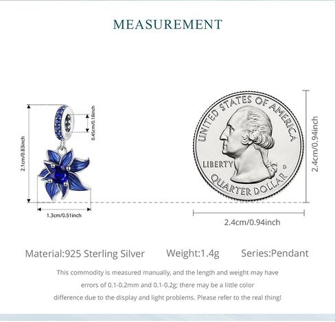 Blue Lotus Pendant 925 Sterling Silver Charm, Exquisite Decorative Bead Compatible with Classic Bracelets in Saudi Arabia
