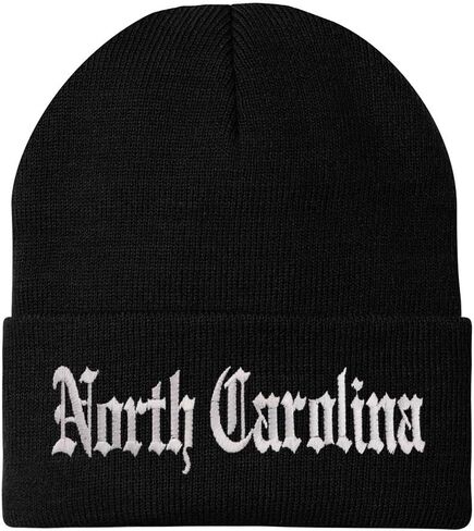 Trendy Apparel Shop North Carolina State Old English Embroidered Long Beanie in Kuwait