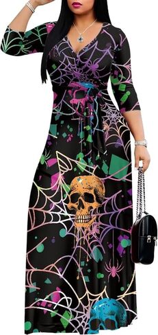 250th Anniversary Dresses for Women Casual Flowy Long Sleeve Empire Waist Maxi Party Club Dress with Belt in Saudi Arabia