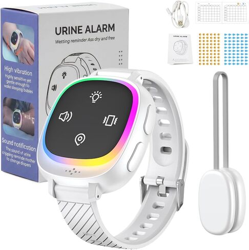 Wireless Bed wetting Alarm for Boys, Girls, Smart Wearable Bedwetting Enuresis Alarm for Kids, Teens & Adults, 3 Alert Modes (Sound, Vibration & Light), Anti-Loss Tracking, 20-Day Standby in Kuwait