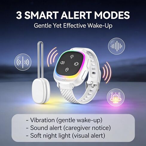 Wireless Bed wetting Alarm for Boys, Girls, Smart Wearable Bedwetting Enuresis Alarm for Kids, Teens & Adults, 3 Alert Modes (Sound, Vibration & Light), Anti-Loss Tracking, 20-Day Standby in Kuwait
