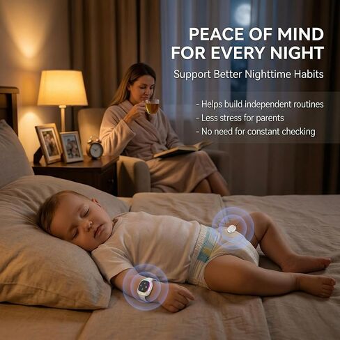 Wireless Bed wetting Alarm for Boys, Girls, Smart Wearable Bedwetting Enuresis Alarm for Kids, Teens & Adults, 3 Alert Modes (Sound, Vibration & Light), Anti-Loss Tracking, 20-Day Standby in Kuwait