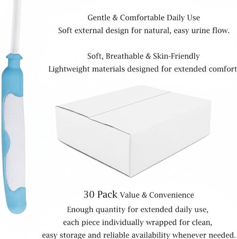Female External Catheter 30 Pack for Women - Soft Silicone Non-Invasive Urine Collection Device, Leak-Proof Comfort Fit for Incontinence, Compatible with Most Suction Drainage Systems in Kuwait