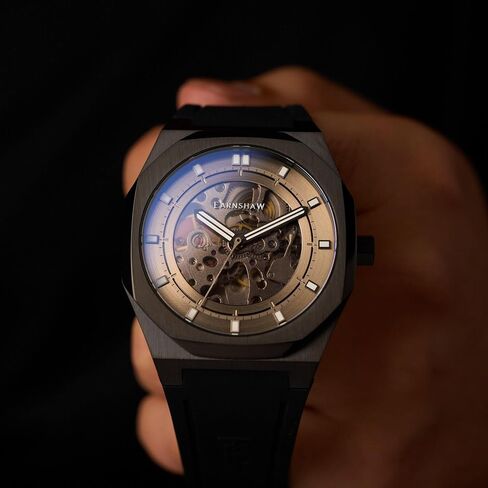 Thomas Earnshaw Men's 42mm Discovery Drake Skeleton Automatic Watch with Silicone Strap ES-8295 in Saudi Arabia