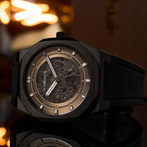 Thomas Earnshaw Men's 42mm Discovery Drake Skeleton Automatic Watch with Silicone Strap ES-8295 in Saudi Arabia