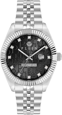 Philipp Plein Collection Luxury Mens Watch Timepieces with a Silver Bracelet Featuring a Stainless Steel Case and a Black Dial in Saudi Arabia