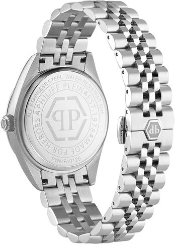 Philipp Plein Collection Luxury Mens Watch Timepieces with a Silver Bracelet Featuring a Stainless Steel Case and a Black Dial in Saudi Arabia