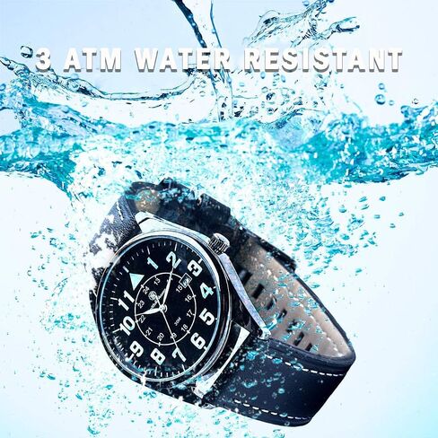 Smith & Wesson Men's Civilian Watch, 3ATM, Tough Stainless Steel case, Genuine Leather Strap, Tactical Watch, Precision Quart, Scratch Resistant, 43mm, Christmas Gift in Kuwait