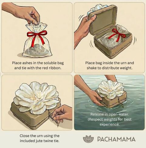 Biodegradable Urn for Water and Ground Burial Lilac Tissue Paper Flower (Large - Adult) in Kuwait