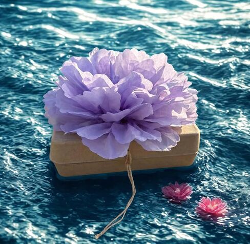 Biodegradable Urn for Water and Ground Burial Lilac Tissue Paper Flower (Large - Adult) in Kuwait