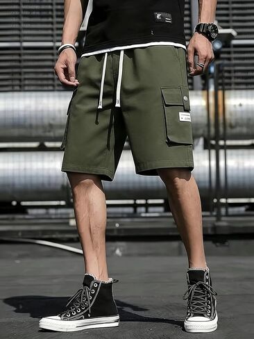 Men's Casual Shorts 1-Pack, Quick-Dry Athletic Streetwear with Pockets, Machine Washable for Vacation & Outdoor in Kuwait