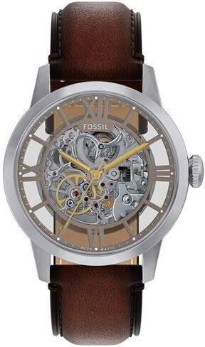 Fossil Watch for Men Townsman, 48mm case Size, Mechanical Automatic Movement, Leather Strap in Kuwait