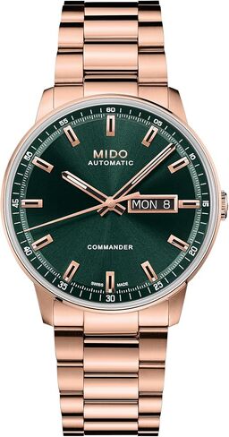 MIDO Commander DatoDay - Swiss Automatic Watch for Men - Sunray‑Satin‑Finished Dial - 40mm Stainless Steel Case in Kuwait