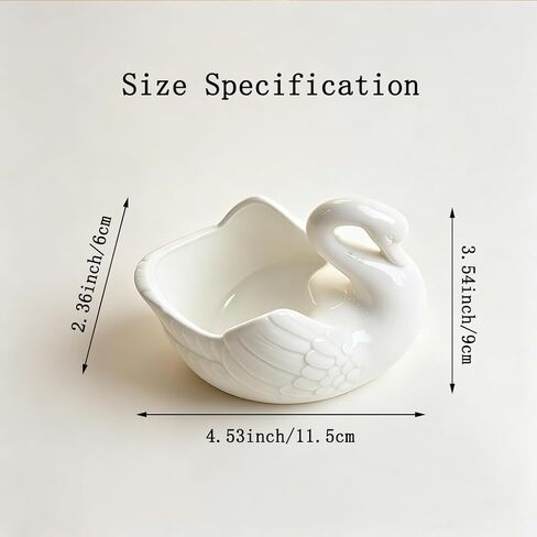 Set of 2 Ceramic Swan Jewelry Tray Trinket Dish, Elegant Ring Holder Organizer for Vanity, Versatile Small Succulent Planter Wedding Cake Toppers in Saudi Arabia