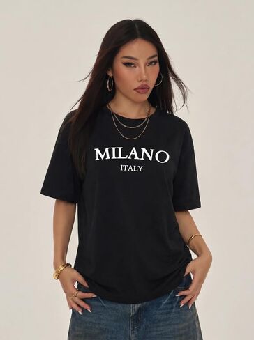 Oversized Tshirts for Women Loose Fit Crew Neck Summer Graphic Baggy Tops Running Beach T Shirts in Kuwait