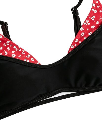 ZAFUL Women's Polka Dot Bikini Set Double Layer Halter Swimsuit Colorblock Side Tie 2 Piece Bathing Suit in Kuwait