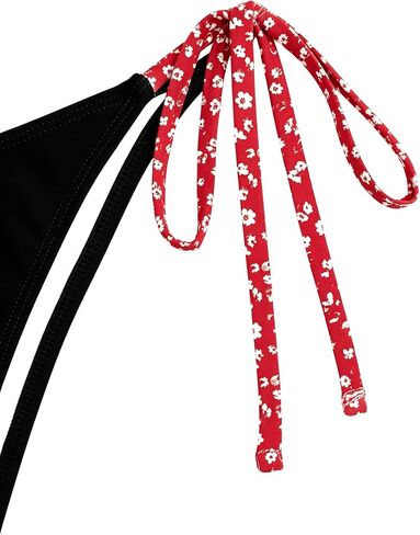 ZAFUL Women's Polka Dot Bikini Set Double Layer Halter Swimsuit Colorblock Side Tie 2 Piece Bathing Suit in Kuwait