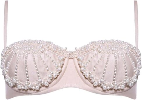 PatBO Golden Dune Lycra Embroidered Bikini Top in Saudi Arabia