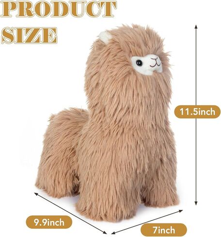 My OLi 11.5 Inch Llama Stuffed Animal, Soft Alpaca Plush Toy, Cuddly Stuffed Llama Plush Pillow, Cute Animal Plushies for Kids Toddlers Boys Girls, Brown in Saudi Arabia