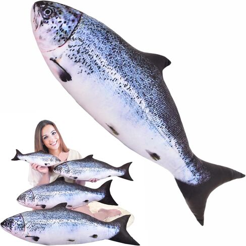 23.6in Simulation Fish Plush Decorate Soft Fish Decorate Pillow Cushion Stuffed Decorate Oversized Pillow Creative Gift Home Decor in Saudi Arabia