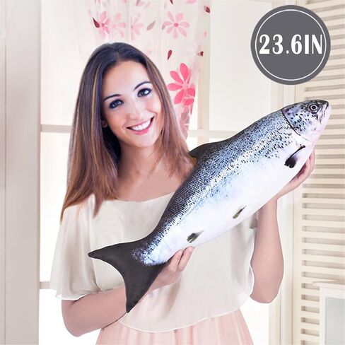23.6in Simulation Fish Plush Decorate Soft Fish Decorate Pillow Cushion Stuffed Decorate Oversized Pillow Creative Gift Home Decor in Saudi Arabia
