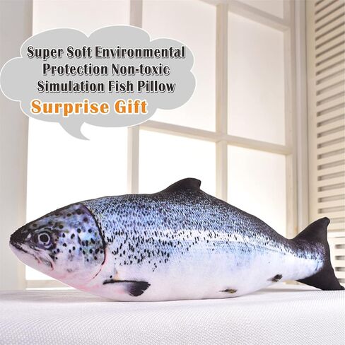 23.6in Simulation Fish Plush Decorate Soft Fish Decorate Pillow Cushion Stuffed Decorate Oversized Pillow Creative Gift Home Decor in Saudi Arabia