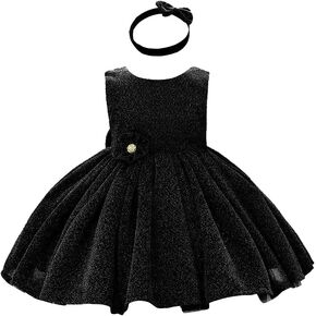 TUIJI 0-6T Big Bowknot Toddler Baby Girls Formal Dresses Pageant Party Lace Embroidery Dress with Headwear