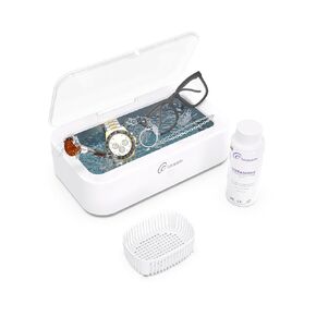 Ultrasonic Cleaner with 120ml Cleaner Solution Included, 600ml/20oz Capacity 46kHz Ultrasonic Jewelry Cleaner, Professional Stainless Steel Cleaning Pod for Jewelry, Eyeglasses, Rings, Watches