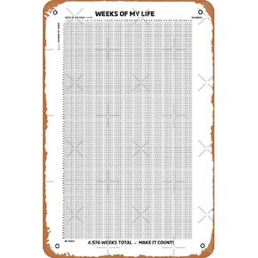 Weeks Of My Life - Motivational Poster Vintage Metal Sign Tin Sign 12 x 8 Inches