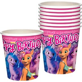 Treasures Gifted My Little Pony Paper Party Cups, 9 oz, Mane 5, Birthday Supplies, Set of 8