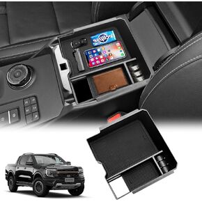 For 2024 Ford Ranger Center Console Organizer, for 2024 Ford Ranger Raptor Armrest Storage Box Insert Holder, Ranger&Ranger Raptor 2024 Storage Box (Electric handbrake Version)