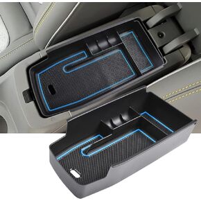 EDBETOS Center Console Organizer Tray Compatible with Chevy Bolt EUV Bolt EV Accessories 2022-2023 Interior Secondary Armrest Storage Glove Box Divider ABS Material, Upgrade Design, Blue