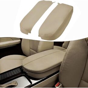 KBH Car Center Console Cover Replacement for Acura MDX 2007 2008 2009 2010 2011 2012 2013, Vinyl Leather, Armrest Replace Skin Upholstery, Black (without Lid)